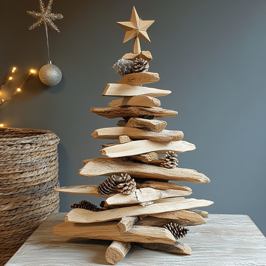 sapin de noel en bois flotte